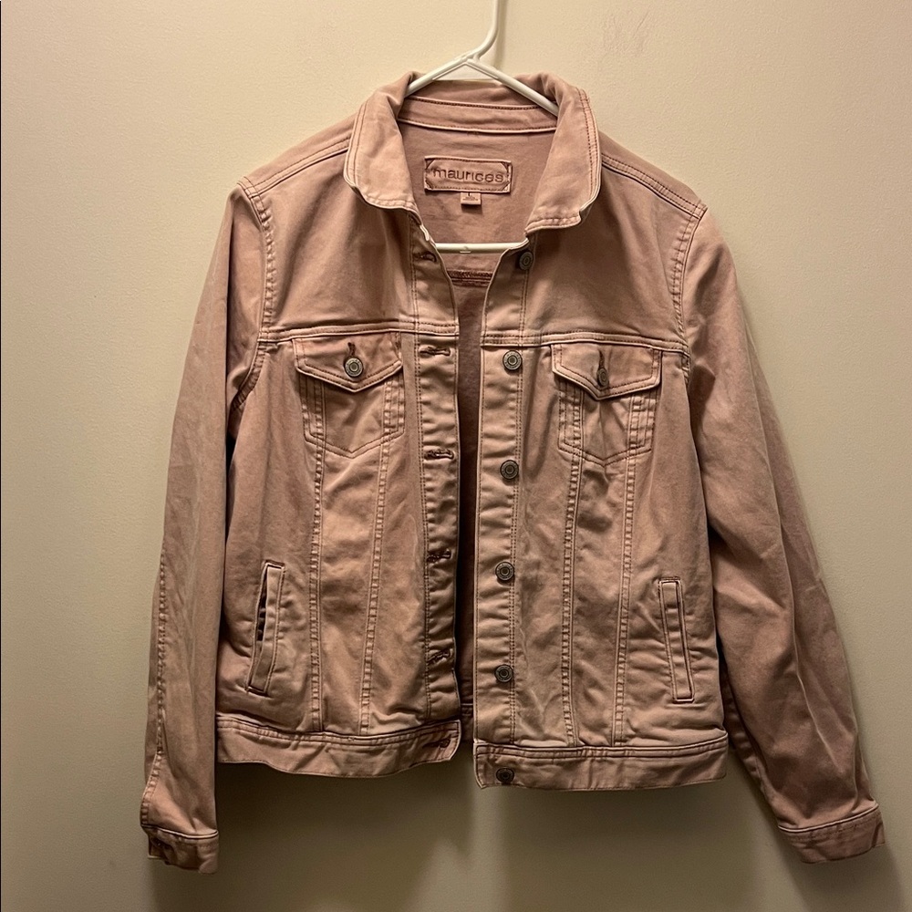 Maurices blush pink jean jacket size large